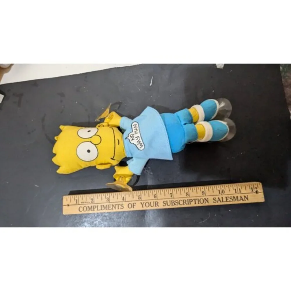 vtg  Bart Simpson No‎ Way Man Suction Cup Plush Doll 12 Inch 1990 Matt Groening